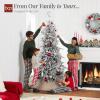 imageBest Choice Products Lighted Aspen Christmas Tree 6ft Flocked Artifical Noble Fir PreLit White ampamp Multicolored LED Lights Premium Holiday Dcor  GreenBlack