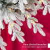 imageBest Choice Products Lighted Aspen Christmas Tree 6ft Flocked Artifical Noble Fir PreLit White ampamp Multicolored LED Lights Premium Holiday Dcor  GreenFlocked Green