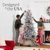 imageBest Choice Products Lighted Aspen Christmas Tree 6ft Flocked Artifical Noble Fir PreLit White ampamp Multicolored LED Lights Premium Holiday Dcor  GreenFlocked Green