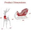 imageBest Choice Products Lighted Christmas 4ft Reindeer ampamp Sleigh Holiday Outdoor Yard Decoration Set w 205 LED Lights Stakes Zip Ties  WhiteSilver  Large
