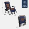 imageBest Choice Products Oversized Padded Zero Gravity Chair Folding Outdoor Patio Recliner XL Anti Gravity Lounger for Backyard wHeadrest Cup Holder Side Tray Polyester Mesh  Forest GreenNavyBrown