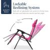 imageBest Choice Products Oversized Padded Zero Gravity Chair Folding Outdoor Patio Recliner XL Anti Gravity Lounger for Backyard wHeadrest Cup Holder Side Tray Polyester Mesh  Forest GreenHot Pink