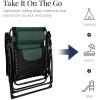 imageBest Choice Products Oversized Padded Zero Gravity Chair Folding Outdoor Patio Recliner XL Anti Gravity Lounger for Backyard wHeadrest Cup Holder Side Tray Polyester Mesh  Forest GreenBlackForest Green