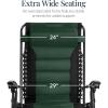 imageBest Choice Products Oversized Padded Zero Gravity Chair Folding Outdoor Patio Recliner XL Anti Gravity Lounger for Backyard wHeadrest Cup Holder Side Tray Polyester Mesh  Forest GreenBlackForest Green
