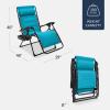 imageBest Choice Products Oversized Padded Zero Gravity Chair Folding Outdoor Patio Recliner XL Anti Gravity Lounger for Backyard wHeadrest Cup Holder Side Tray Polyester Mesh  Forest GreenAqua Blue