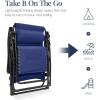 imageBest Choice Products Oversized Padded Zero Gravity Chair Folding Outdoor Patio Recliner XL Anti Gravity Lounger for Backyard wHeadrest Cup Holder Side Tray Polyester Mesh  Forest GreenCobalt Blue