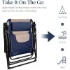 imageBest Choice Products Oversized Padded Zero Gravity Chair Folding Outdoor Patio Recliner XL Anti Gravity Lounger for Backyard wHeadrest Cup Holder Side Tray Polyester Mesh  Forest GreenNavyOyster
