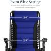 imageBest Choice Products Oversized Padded Zero Gravity Chair Folding Outdoor Patio Recliner XL Anti Gravity Lounger for Backyard wHeadrest Cup Holder Side Tray Polyester Mesh  Forest GreenBlackBlue