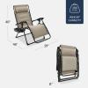 imageBest Choice Products Oversized Padded Zero Gravity Chair Folding Outdoor Patio Recliner XL Anti Gravity Lounger for Backyard wHeadrest Cup Holder Side Tray Polyester Mesh  Forest GreenDune