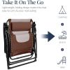 imageBest Choice Products Oversized Padded Zero Gravity Chair Folding Outdoor Patio Recliner XL Anti Gravity Lounger for Backyard wHeadrest Cup Holder Side Tray Polyester Mesh  Forest GreenBrownOyster