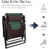 imageBest Choice Products Oversized Padded Zero Gravity Chair Folding Outdoor Patio Recliner XL Anti Gravity Lounger for Backyard wHeadrest Cup Holder Side Tray Polyester Mesh  Forest GreenEspressoGreen