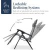 imageBest Choice Products Oversized Padded Zero Gravity Chair Folding Outdoor Patio Recliner XL Anti Gravity Lounger for Backyard wHeadrest Cup Holder Side Tray Polyester Mesh  Forest GreenIce Gray