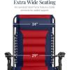 imageBest Choice Products Oversized Padded Zero Gravity Chair Folding Outdoor Patio Recliner XL Anti Gravity Lounger for Backyard wHeadrest Cup Holder Side Tray Polyester Mesh  Forest GreenNavyRed