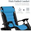 imageBest Choice Products Oversized Padded Zero Gravity Chair Folding Outdoor Patio Recliner XL Anti Gravity Lounger for Backyard wHeadrest Cup Holder Side Tray Polyester Mesh  Forest GreenBlackSky Blue