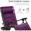 imageBest Choice Products Oversized Padded Zero Gravity Chair Folding Outdoor Patio Recliner XL Anti Gravity Lounger for Backyard wHeadrest Cup Holder Side Tray Polyester Mesh  Forest GreenAmethyst Purple
