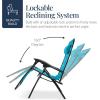 imageBest Choice Products Oversized Padded Zero Gravity Chair Folding Outdoor Patio Recliner XL Anti Gravity Lounger for Backyard wHeadrest Cup Holder Side Tray Polyester Mesh  Forest GreenAqua Blue