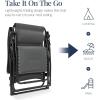 imageBest Choice Products Oversized Padded Zero Gravity Chair Folding Outdoor Patio Recliner XL Anti Gravity Lounger for Backyard wHeadrest Cup Holder Side Tray Polyester Mesh  Forest GreenGrey