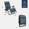 imageBest Choice Products Oversized Padded Zero Gravity Chair Folding Outdoor Patio Recliner XL Anti Gravity Lounger for Backyard wHeadrest Cup Holder Side Tray Polyester Mesh  Forest GreenSlate Blue
