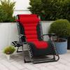 imageBest Choice Products Oversized Padded Zero Gravity Chair Folding Outdoor Patio Recliner XL Anti Gravity Lounger for Backyard wHeadrest Cup Holder Side Tray Polyester Mesh  Forest GreenRed  Black