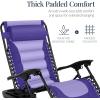 imageBest Choice Products Oversized Padded Zero Gravity Chair Folding Outdoor Patio Recliner XL Anti Gravity Lounger for Backyard wHeadrest Cup Holder Side Tray Polyester Mesh  Forest GreenPurpleViolet