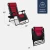 imageBest Choice Products Oversized Padded Zero Gravity Chair Folding Outdoor Patio Recliner XL Anti Gravity Lounger for Backyard wHeadrest Cup Holder Side Tray Polyester Mesh  Forest GreenBlackBurgundy