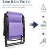 imageBest Choice Products Oversized Padded Zero Gravity Chair Folding Outdoor Patio Recliner XL Anti Gravity Lounger for Backyard wHeadrest Cup Holder Side Tray Polyester Mesh  Forest GreenViolet