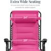 imageBest Choice Products Oversized Padded Zero Gravity Chair Folding Outdoor Patio Recliner XL Anti Gravity Lounger for Backyard wHeadrest Cup Holder Side Tray Polyester Mesh  Forest GreenHot Pink