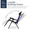 imageBest Choice Products Oversized Padded Zero Gravity Chair Folding Outdoor Patio Recliner XL Anti Gravity Lounger for Backyard wHeadrest Cup Holder Side Tray Polyester Mesh  Forest GreenBlackPurple