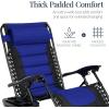 imageBest Choice Products Oversized Padded Zero Gravity Chair Folding Outdoor Patio Recliner XL Anti Gravity Lounger for Backyard wHeadrest Cup Holder Side Tray Polyester Mesh  Forest GreenBlackBlue