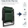 imageBest Choice Products Oversized Padded Zero Gravity Chair Folding Outdoor Patio Recliner XL Anti Gravity Lounger for Backyard wHeadrest Cup Holder Side Tray Polyester Mesh  Forest GreenForest Green