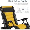 imageBest Choice Products Oversized Padded Zero Gravity Chair Folding Outdoor Patio Recliner XL Anti Gravity Lounger for Backyard wHeadrest Cup Holder Side Tray Polyester Mesh  Forest GreenBlackYellow