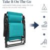 imageBest Choice Products Oversized Padded Zero Gravity Chair Folding Outdoor Patio Recliner XL Anti Gravity Lounger for Backyard wHeadrest Cup Holder Side Tray Polyester Mesh  Forest GreenPeacock Blue