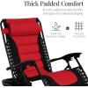 imageBest Choice Products Oversized Padded Zero Gravity Chair Folding Outdoor Patio Recliner XL Anti Gravity Lounger for Backyard wHeadrest Cup Holder Side Tray Polyester Mesh  Forest GreenRed  Black
