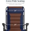 imageBest Choice Products Oversized Padded Zero Gravity Chair Folding Outdoor Patio Recliner XL Anti Gravity Lounger for Backyard wHeadrest Cup Holder Side Tray Polyester Mesh  Forest GreenNavyBrown