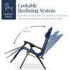imageBest Choice Products Oversized Padded Zero Gravity Chair Folding Outdoor Patio Recliner XL Anti Gravity Lounger for Backyard wHeadrest Cup Holder Side Tray Polyester Mesh  Forest GreenCobalt Blue