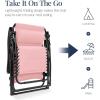 imageBest Choice Products Oversized Padded Zero Gravity Chair Folding Outdoor Patio Recliner XL Anti Gravity Lounger for Backyard wHeadrest Cup Holder Side Tray Polyester Mesh  Forest GreenBubblegum Pink