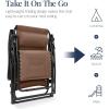 imageBest Choice Products Oversized Padded Zero Gravity Chair Folding Outdoor Patio Recliner XL Anti Gravity Lounger for Backyard wHeadrest Cup Holder Side Tray Polyester Mesh  Forest GreenDark Brown