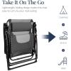 imageBest Choice Products Oversized Padded Zero Gravity Chair Folding Outdoor Patio Recliner XL Anti Gravity Lounger for Backyard wHeadrest Cup Holder Side Tray Polyester Mesh  Forest GreenGrayLight Gray
