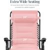 imageBest Choice Products Oversized Padded Zero Gravity Chair Folding Outdoor Patio Recliner XL Anti Gravity Lounger for Backyard wHeadrest Cup Holder Side Tray Polyester Mesh  Forest GreenBubblegum Pink