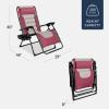 imageBest Choice Products Oversized Padded Zero Gravity Chair Folding Outdoor Patio Recliner XL Anti Gravity Lounger for Backyard wHeadrest Cup Holder Side Tray Polyester Mesh  Forest GreenPinkTaupe