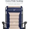 imageBest Choice Products Oversized Padded Zero Gravity Chair Folding Outdoor Patio Recliner XL Anti Gravity Lounger for Backyard wHeadrest Cup Holder Side Tray Polyester Mesh  Forest GreenNavyOyster