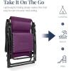 imageBest Choice Products Oversized Padded Zero Gravity Chair Folding Outdoor Patio Recliner XL Anti Gravity Lounger for Backyard wHeadrest Cup Holder Side Tray Polyester Mesh  Forest GreenAmethyst Purple