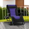 imageBest Choice Products Oversized Padded Zero Gravity Chair Folding Outdoor Patio Recliner XL Anti Gravity Lounger for Backyard wHeadrest Cup Holder Side Tray Polyester Mesh  Forest GreenBlackPurple