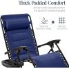 imageBest Choice Products Oversized Padded Zero Gravity Chair Folding Outdoor Patio Recliner XL Anti Gravity Lounger for Backyard wHeadrest Cup Holder Side Tray Polyester Mesh  Forest GreenCobalt Blue