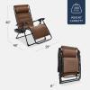 imageBest Choice Products Oversized Padded Zero Gravity Chair Folding Outdoor Patio Recliner XL Anti Gravity Lounger for Backyard wHeadrest Cup Holder Side Tray Polyester Mesh  Forest GreenDark Brown