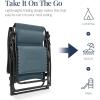 imageBest Choice Products Oversized Padded Zero Gravity Chair Folding Outdoor Patio Recliner XL Anti Gravity Lounger for Backyard wHeadrest Cup Holder Side Tray Polyester Mesh  Forest GreenSlate Blue