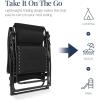 imageBest Choice Products Oversized Padded Zero Gravity Chair Folding Outdoor Patio Recliner XL Anti Gravity Lounger for Backyard wHeadrest Cup Holder Side Tray Polyester Mesh  Forest GreenBlack