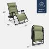 imageBest Choice Products Oversized Padded Zero Gravity Chair Folding Outdoor Patio Recliner XL Anti Gravity Lounger for Backyard wHeadrest Cup Holder Side Tray Polyester Mesh  Forest GreenSage Green