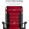 imageBest Choice Products Oversized Padded Zero Gravity Chair Folding Outdoor Patio Recliner XL Anti Gravity Lounger for Backyard wHeadrest Cup Holder Side Tray Polyester Mesh  Forest GreenBlackBurgundy