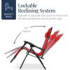 imageBest Choice Products Oversized Padded Zero Gravity Chair Folding Outdoor Patio Recliner XL Anti Gravity Lounger for Backyard wHeadrest Cup Holder Side Tray Polyester Mesh  Forest GreenCrimson Red
